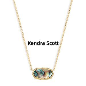 Elisa Gold Pendant Necklace in Abalone Shell